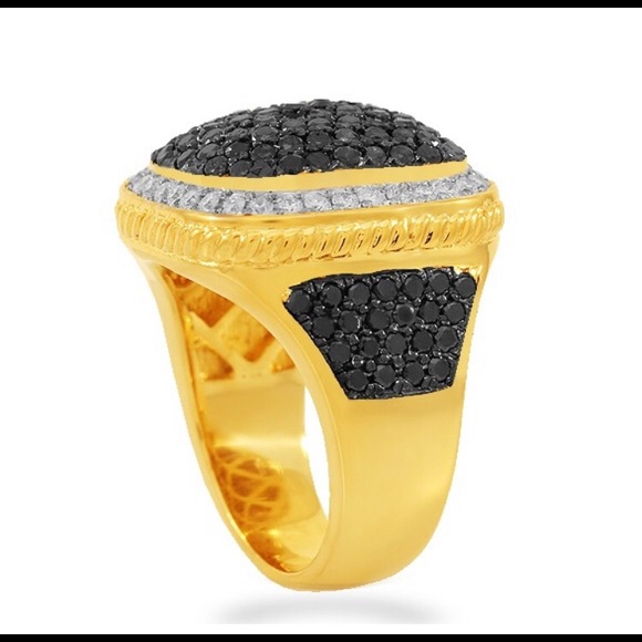 22g gold ring 5.05 CT’s total black diamonds ands1 - Picture 3 of 3